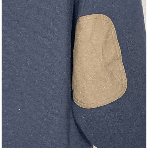 Orvis Wool Lined Windproof Sweater Mens XXL 1/4 Zip Navy Shoulder Patches Elbow - Picture 11 of 16